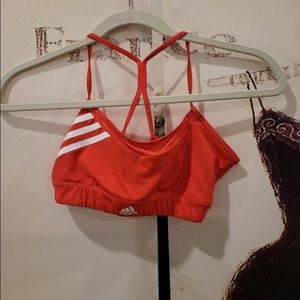 A bright strappy sports bra that's great for summer!